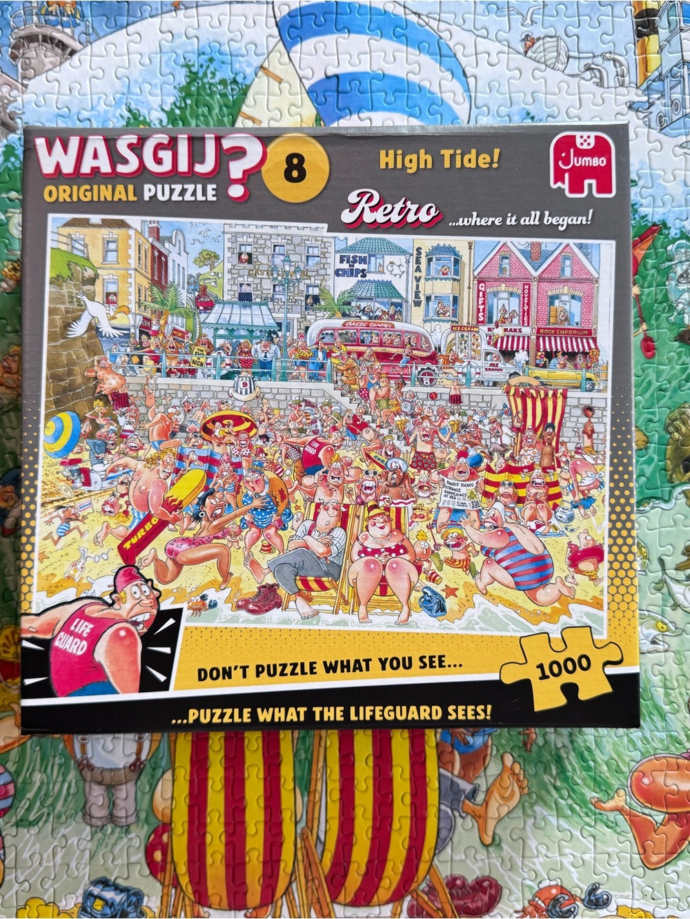 Wasgij Retro "High Tide!" 1000-Piece Jigsaw Puzzle - Colorful Beach Scene